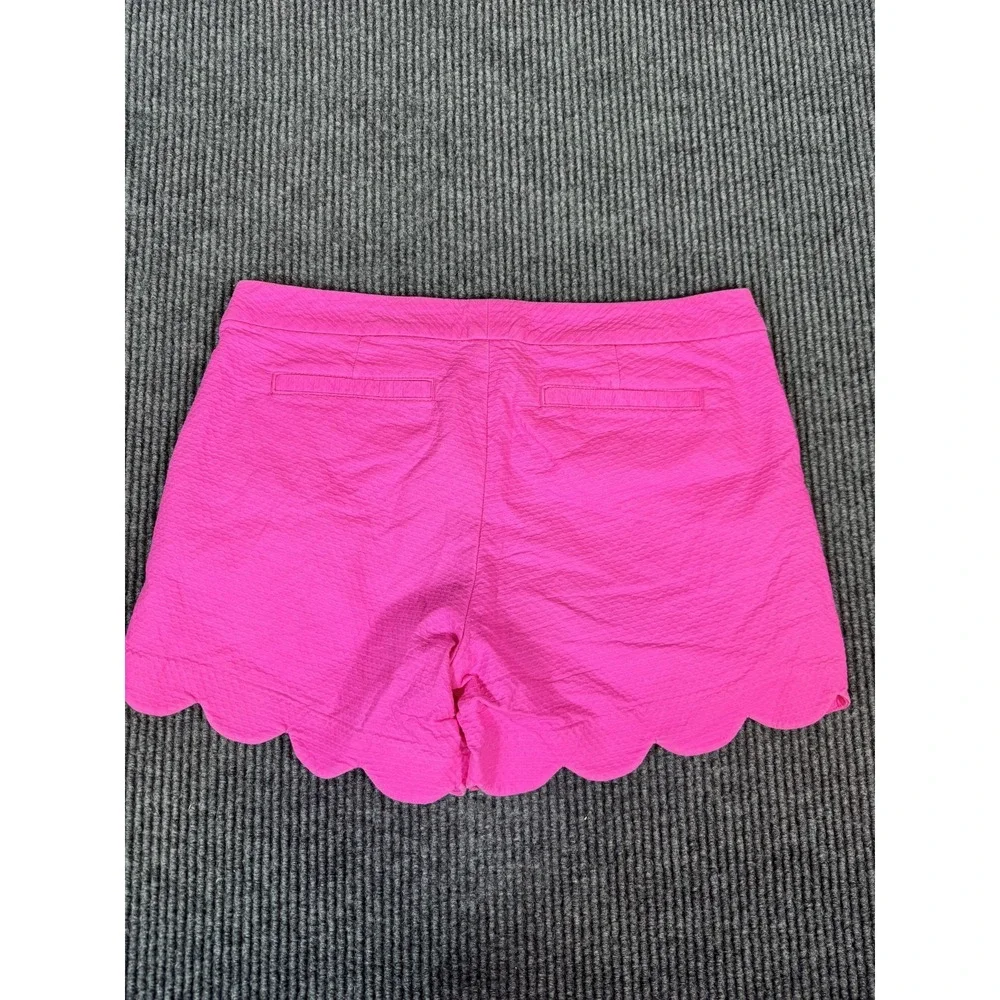 Lilly Pulitzer Shorts Womens 8 34 Hot Pink Buttercup Knit Scalloped 5